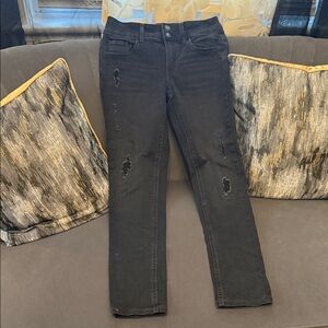 Black Distressed Girls  Jeans